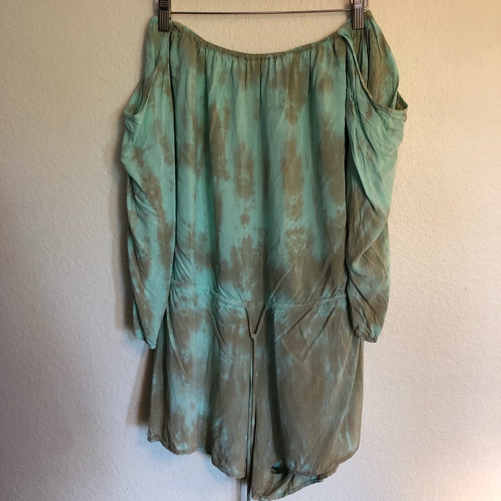 OLIVACEOUS tie dye romper